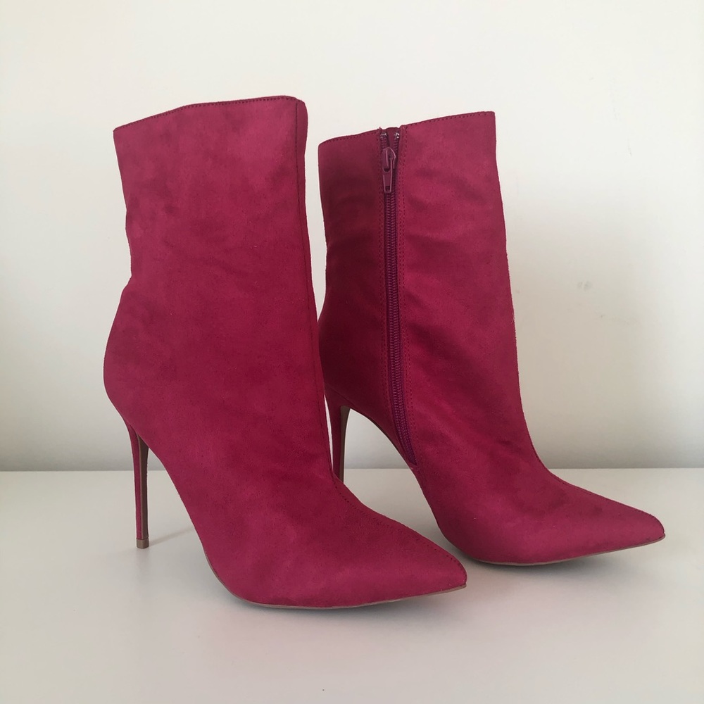 Wild Diva Fuchsia Ankle Boots